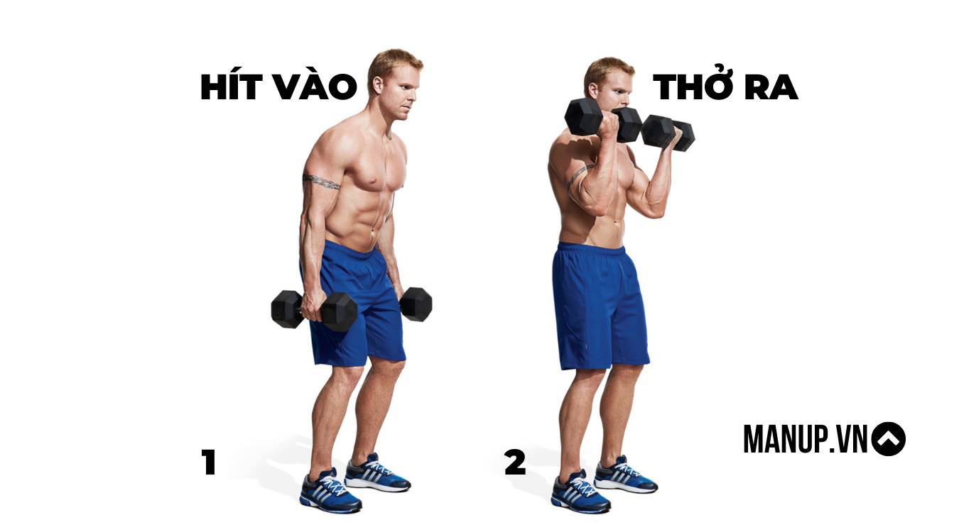 Cách hít thở khi tập tạ đơn