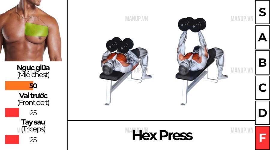bài tập gym Hex Press