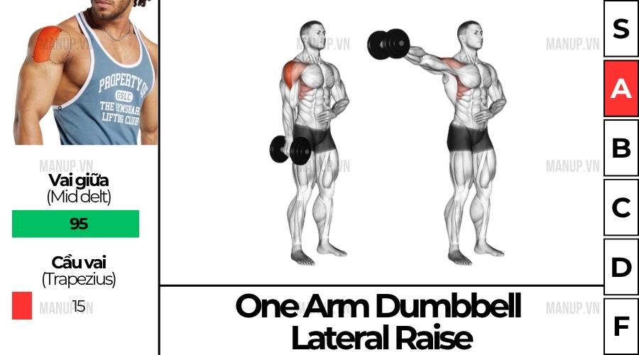 bài tập gym One Arm Dumbbell Lateral Raise 2