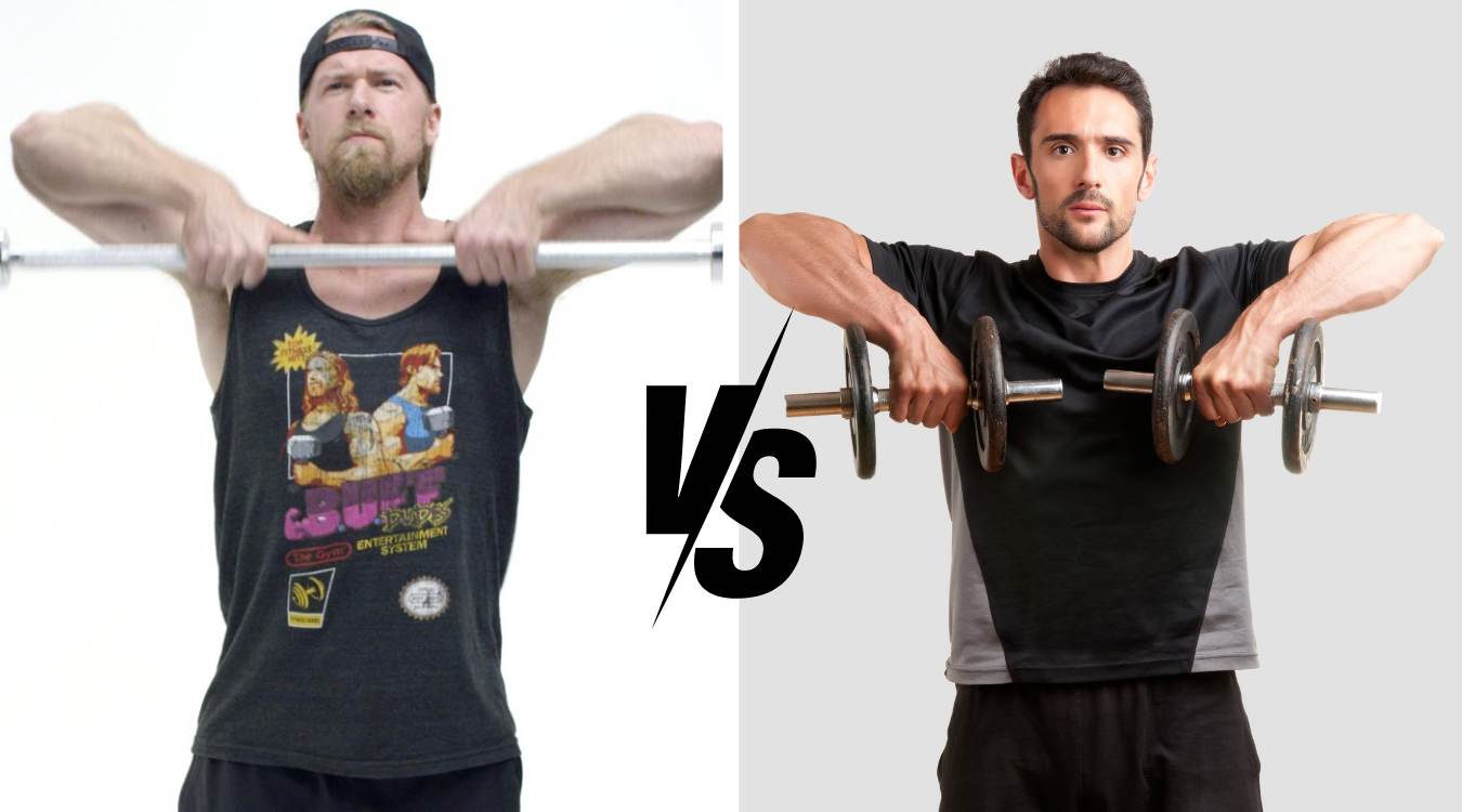Nên tập Upright Row bằng tạ Dumbbell hay Barbell