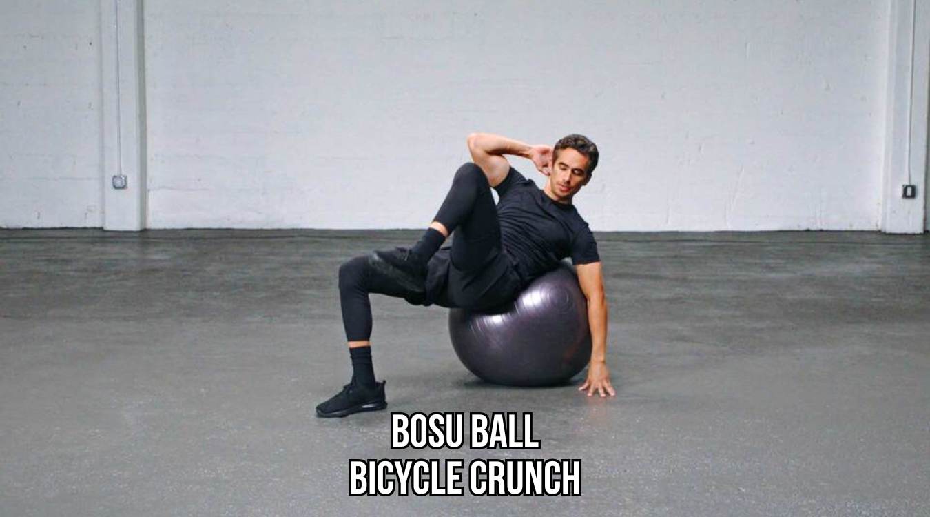 Bosu Ball Bicycle Crunch