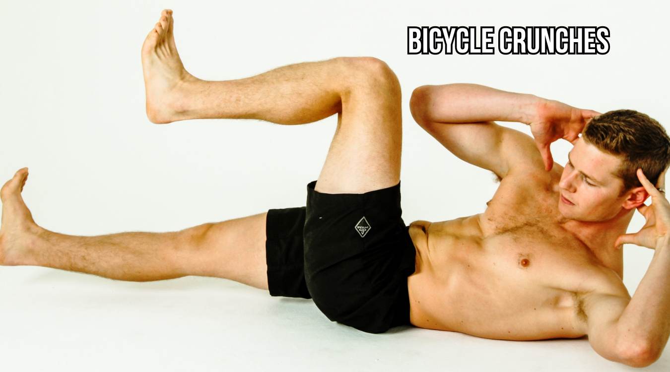 Bicycle crunches - gập bụng đạp xe