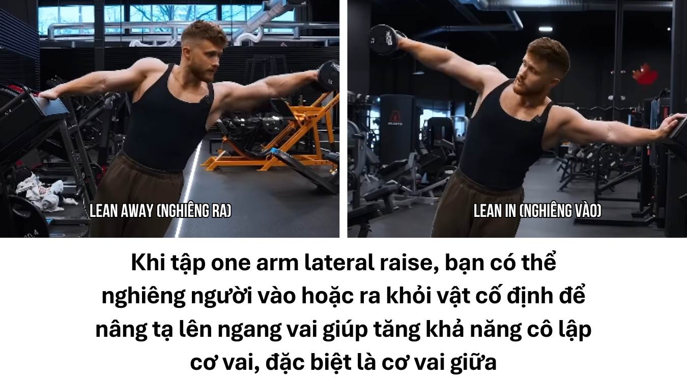 So sánh One arm dumbbell lateral raise vs Standard Dumbbell Lateral Raise (2 tay)