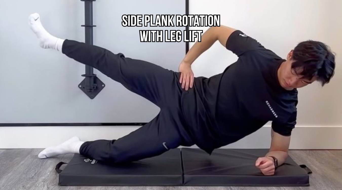 Side Plank Rotation with Leg Lift