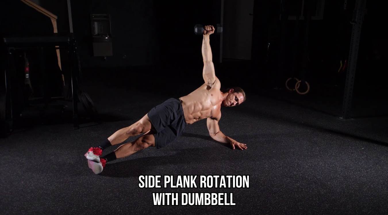 Side Plank Rotation with Dumbbell