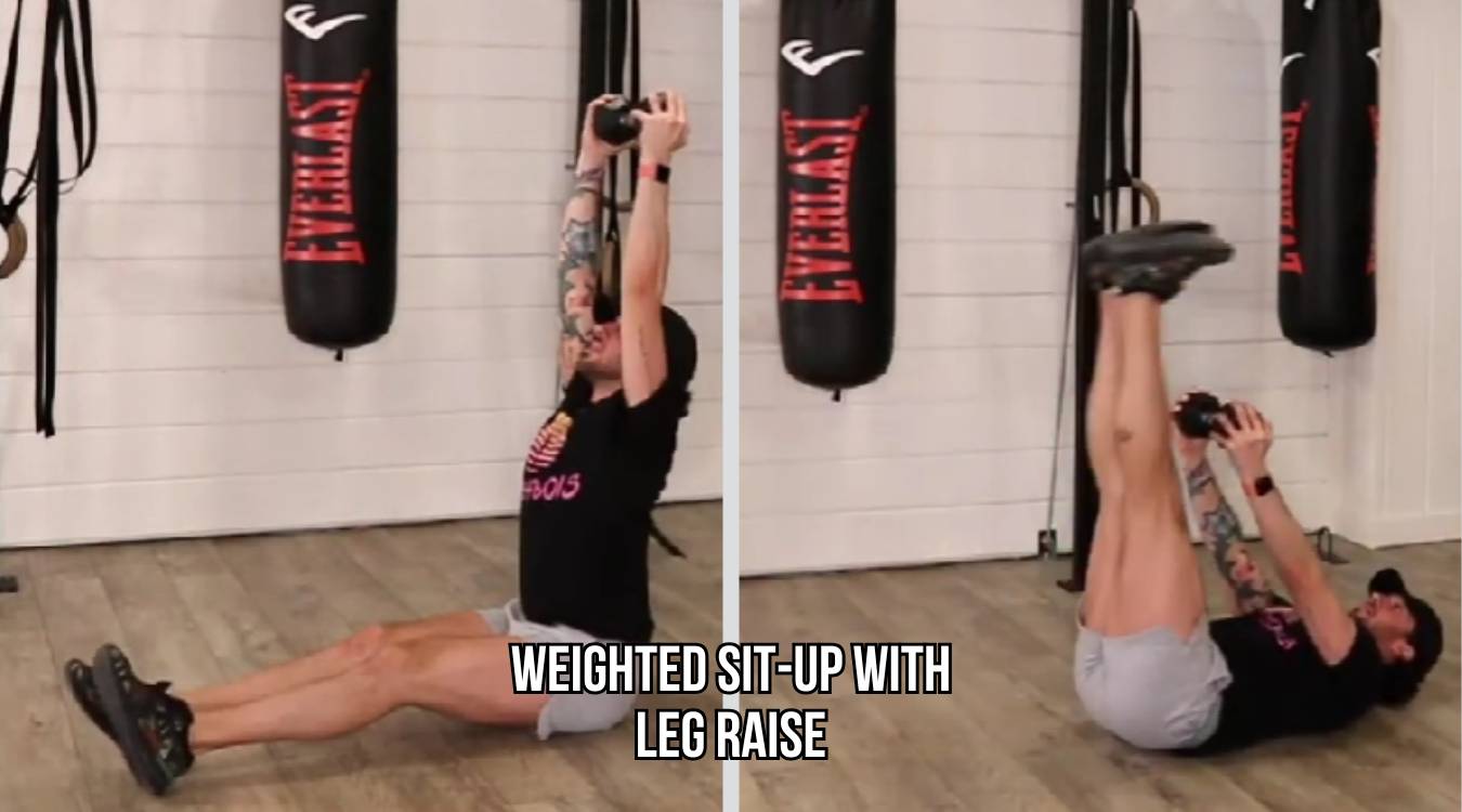 Weighted Sit-Up with Leg Raise