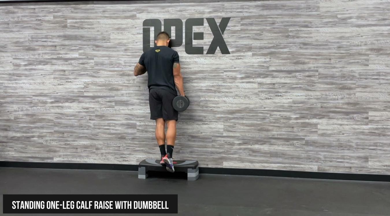 Standing One-Leg Calf Raise With Dumbbell