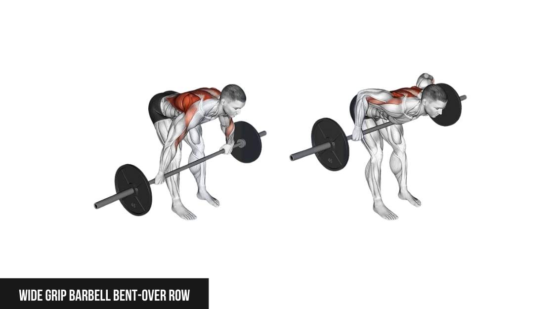 Wide Grip Barbell Bent-Over Row