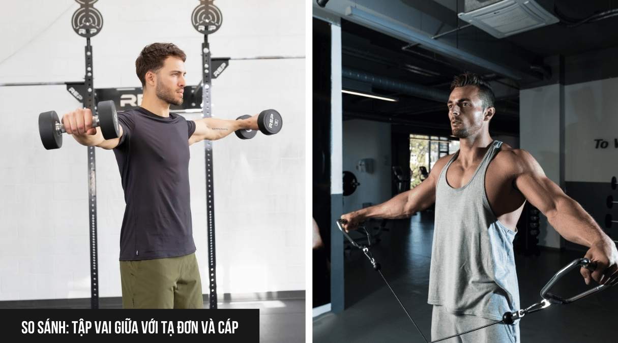 So sánh: Tập vai giữa với tạ đơn và cáp – Cái nào tốt hơn?