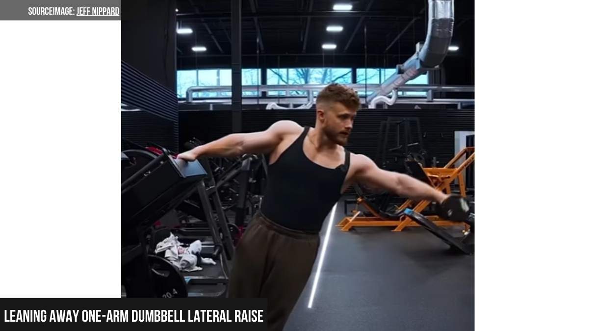 Leaning away One-Arm Dumbbell Lateral Raise (nghiêng ra ngoài)