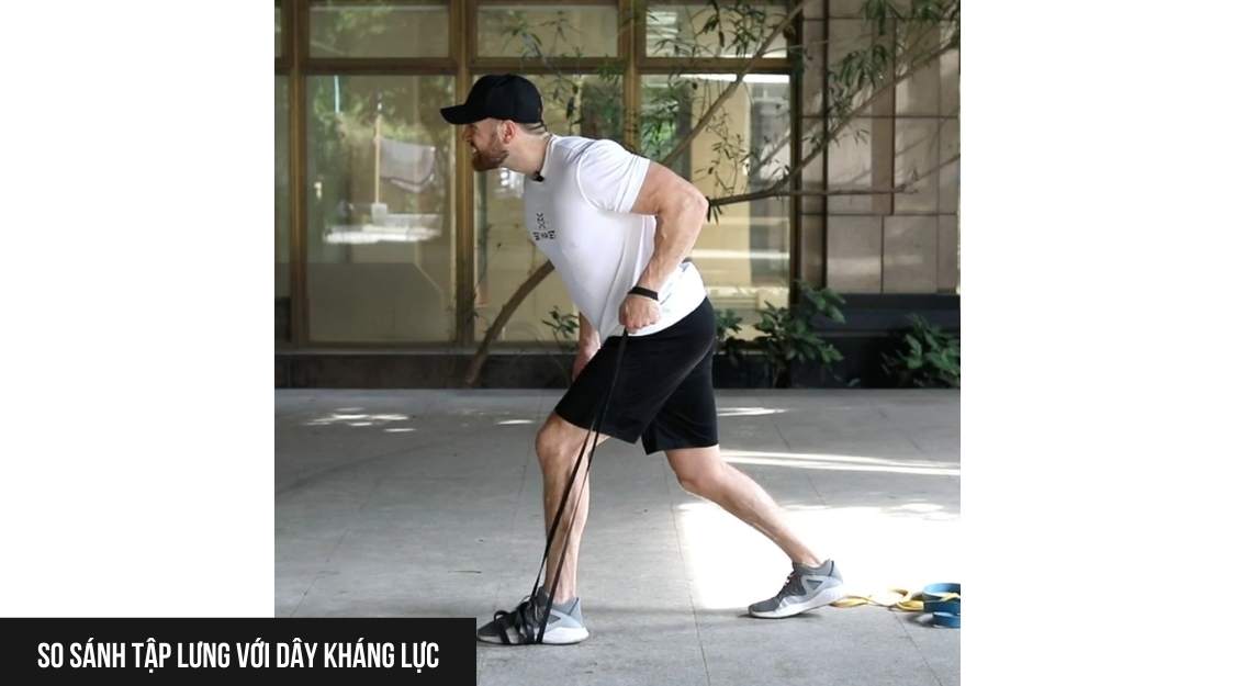 tập lưng với dây kháng lực