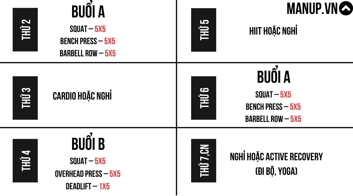 Biến thể 4: Lịch tập kết hợp cardio/HIIT để tối ưu đốt mỡ