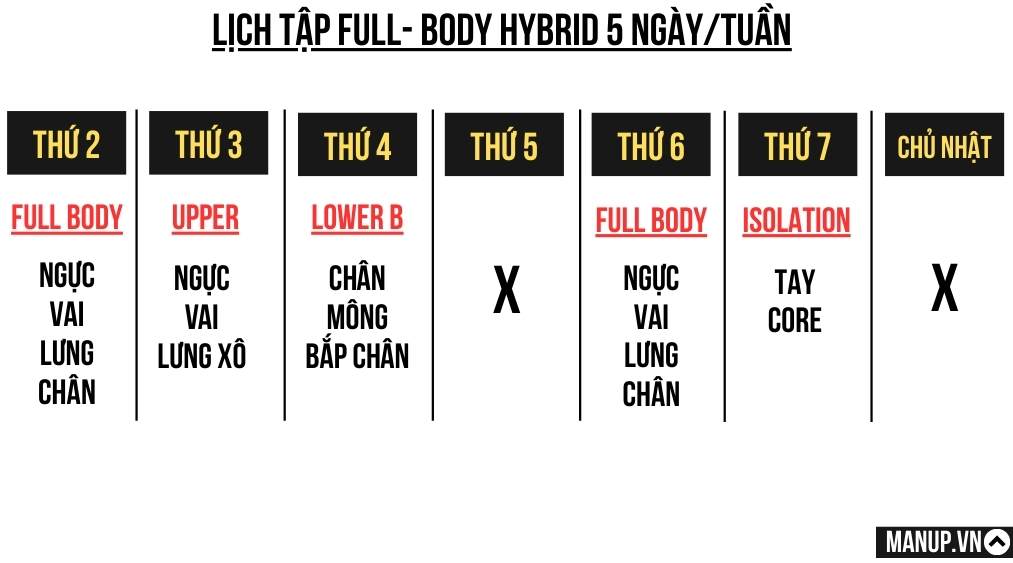 Full-body Hybrid 5-Day Split