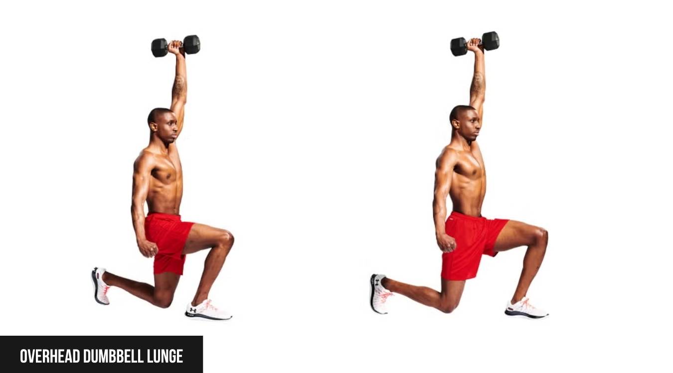 Overhead Dumbbell Lunge