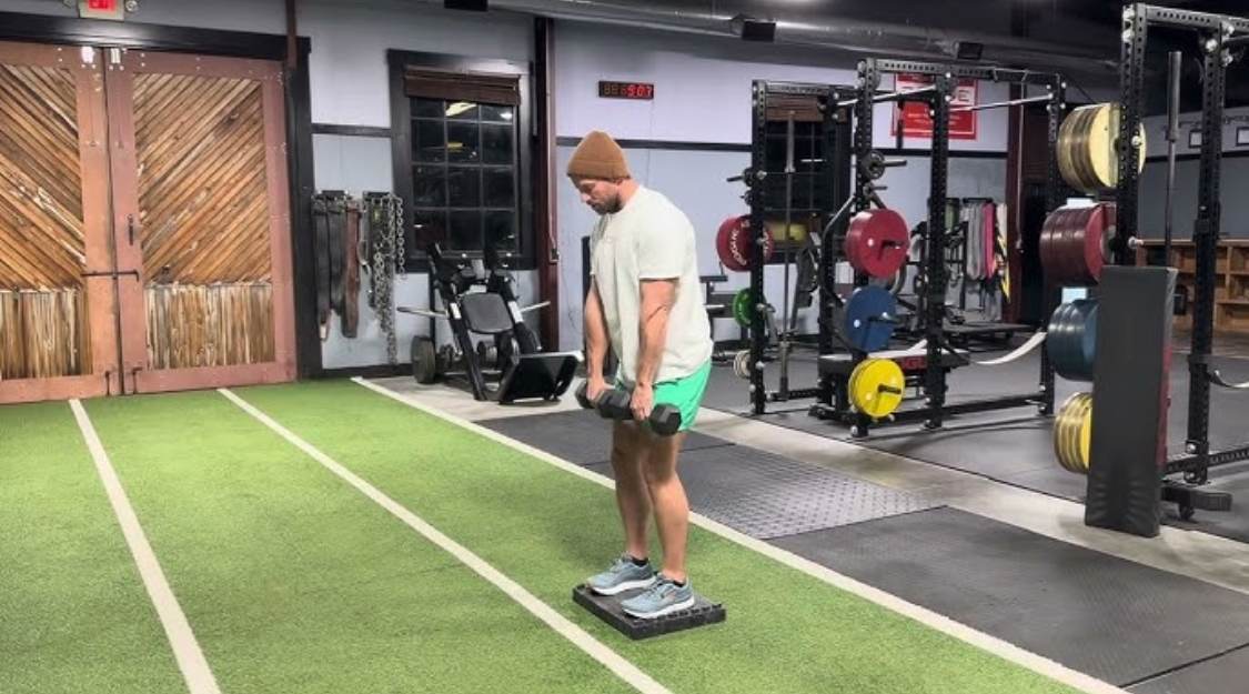 Deficit Dumbbell Romanian Deadlift