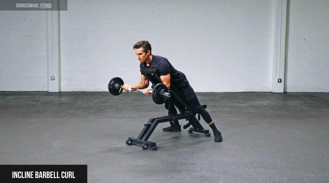Incline Barbell Curl (ghế nghiêng)