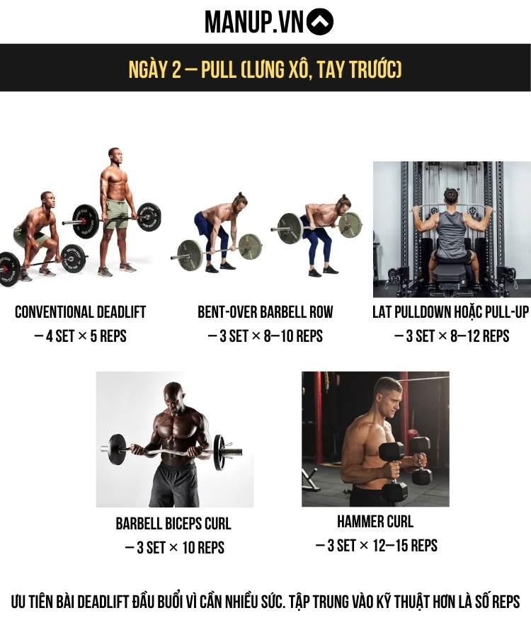 Ngày 2 – Pull (Lưng Xô, Tay trước)