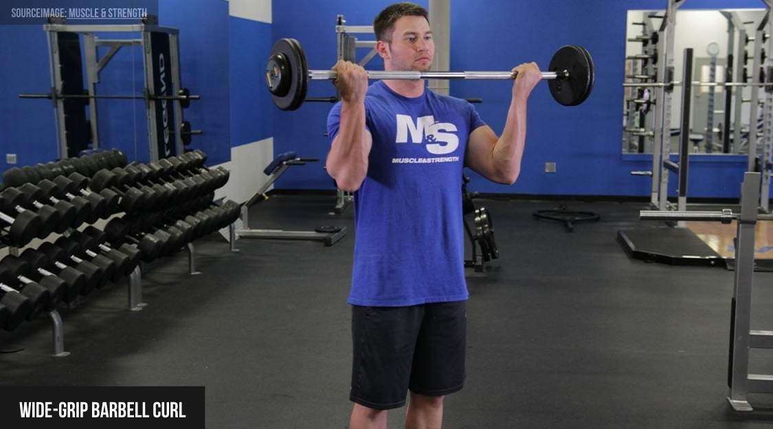 Wide-Grip Barbell Curl (tay rộng)