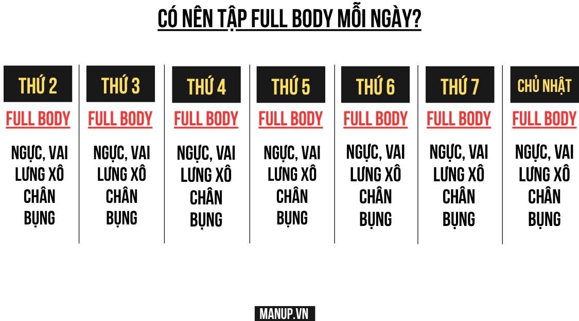 có nên tập full body mỗi ngày không