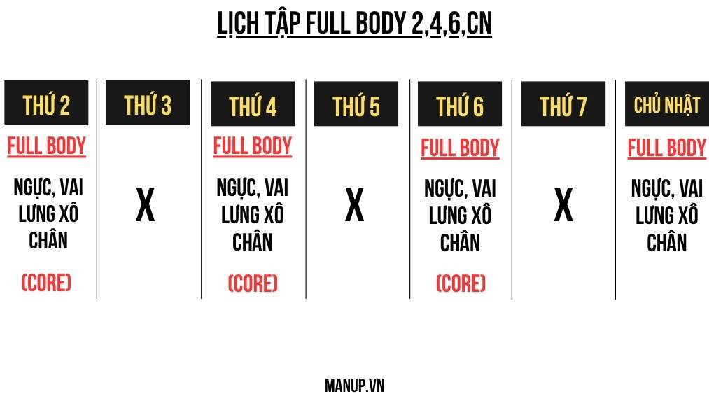 lịch tập core